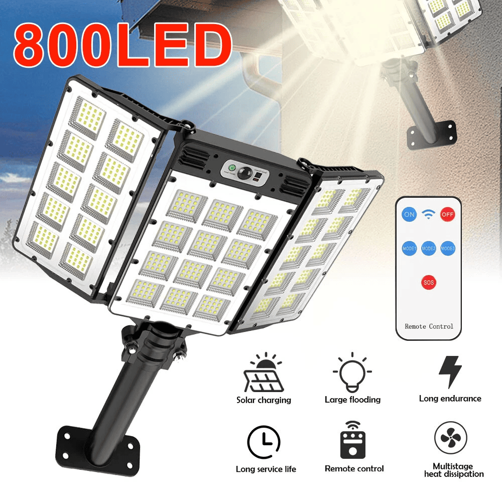800 LED Bright Outdoor Solar Street Lamp Motion Sensor Waterproof Solar Power Lights