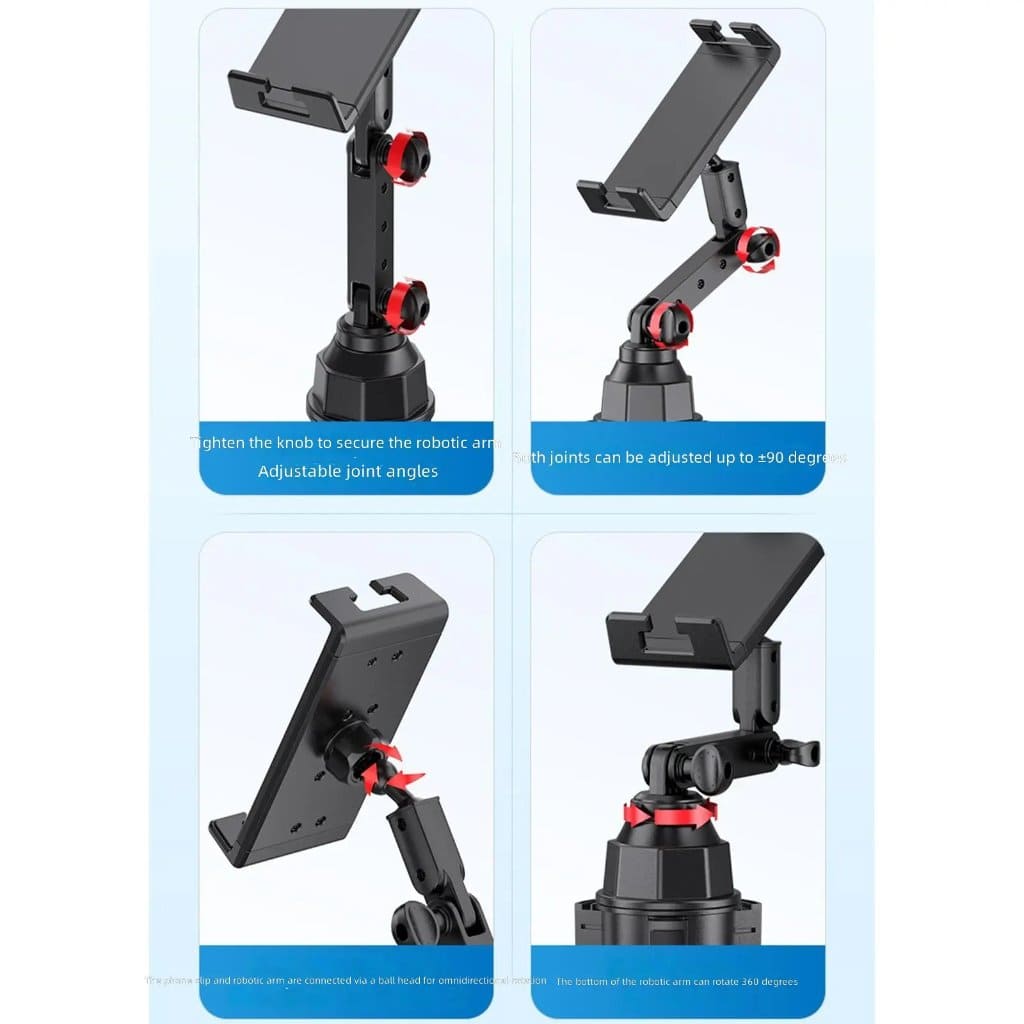 2-in-1 Extendable Base Car Cup and Phone/Tablet Holder Large Mobile Car Mount Easy Extendable PC Holder