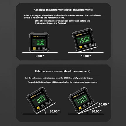 Digital Angle Finder with Electronic Laser – 4-Side Magnetic Angle Gauge, Cube Inclinometer with Backlight, High-Precision Measuring Tool for Woodworking, Table Saw, Hanging (Black)