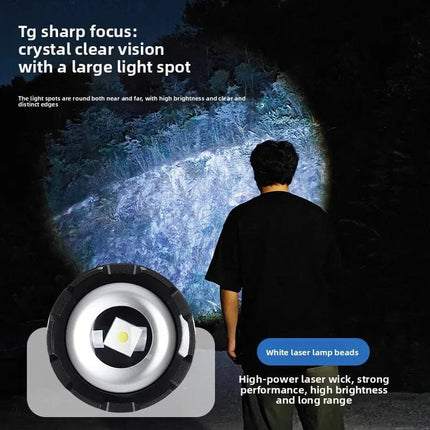 Bendable Magnetic Work Light, USB Rechargeable Work Light with Digital Display, Zoomable Strong Beam Flashlight, Adjustable Hose for Multi-angle Illumination, Shop and Repair Light