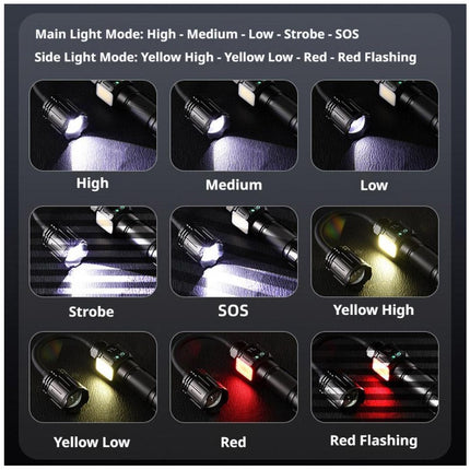 Bendable Magnetic Work Light, USB Rechargeable Work Light with Digital Display, Zoomable Strong Beam Flashlight, Adjustable Hose for Multi-angle Illumination, Shop and Repair Light