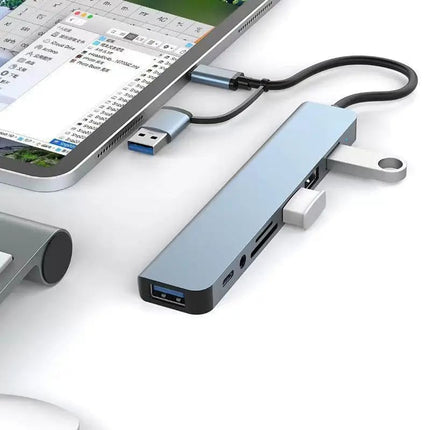 USB C Hub, 8 in 1 USB Multiport Adapter with USB 3.0, 3 x USB 2.0, USB C SD/TF Card Reader
