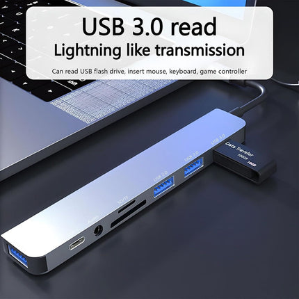 USB C Hub, 8 in 1 USB Multiport Adapter with USB 3.0, 3 x USB 2.0, USB C SD/TF Card Reader